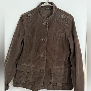 Eddie Bauer Dark Green/Brown Vintage Women’s Utility Jacket